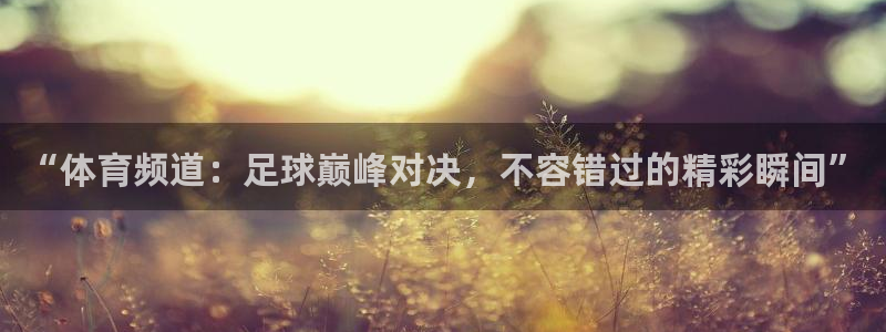 “体育频道：足球巅峰对决，不容错过的精彩瞬间”