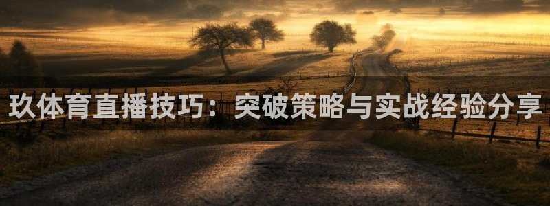 玖体育直播技巧：突破策略与实战经验分享